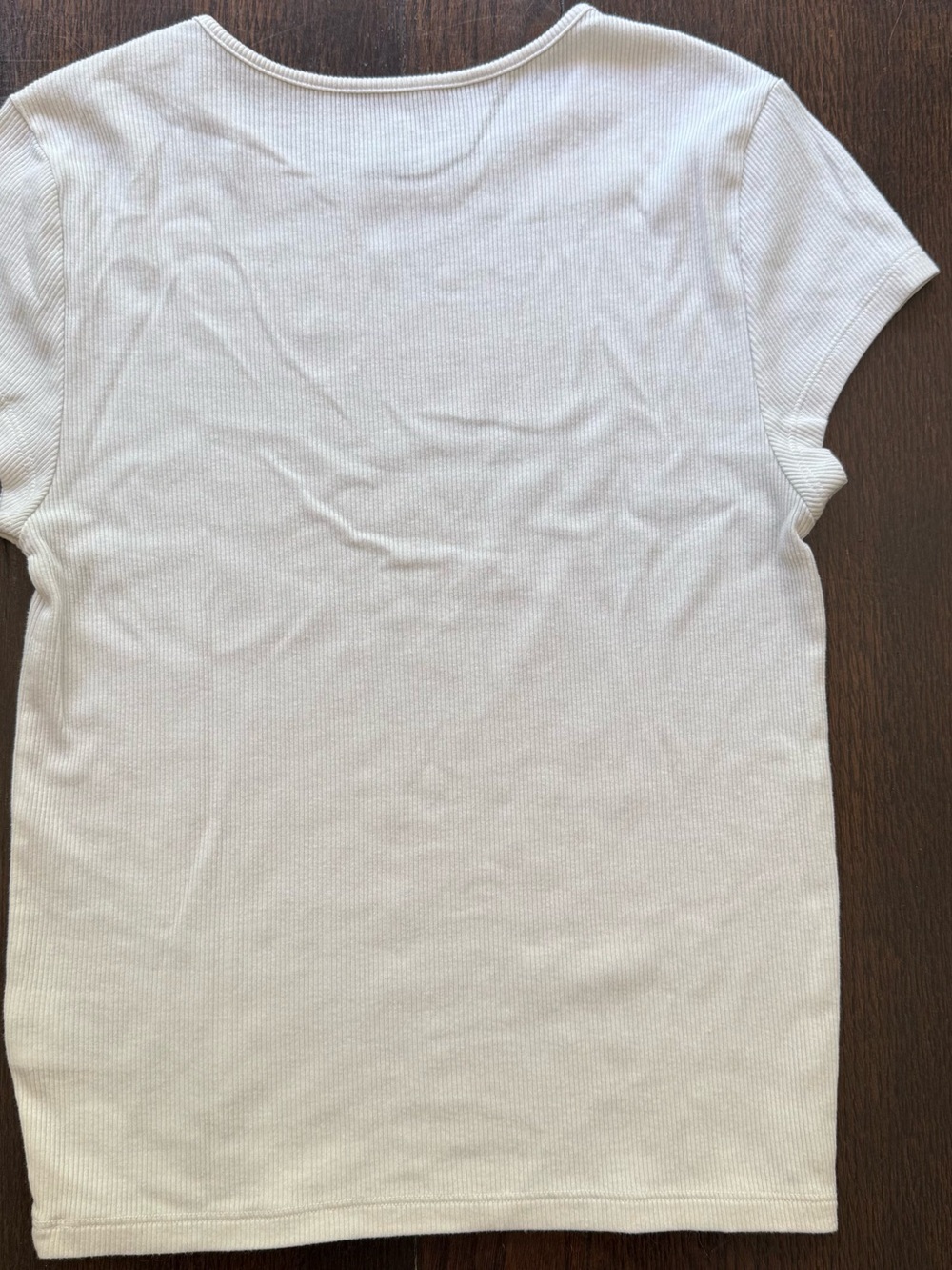 American Eagle Outfitters off white Ribbed Short Sleeve Tee Blue medium - Picture 4 of 8